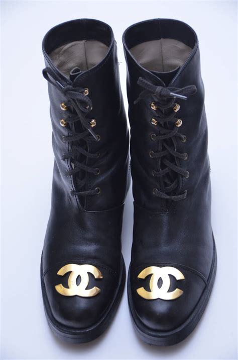 chanel vintage heels|vintage chanel combat boots.